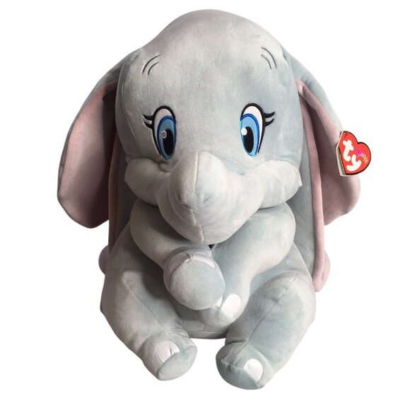 Ty Sparkle Disney Dumbo Elephant Velvety Soft Plush Toy Large 18in Blue Gray - Picture 1 of 13